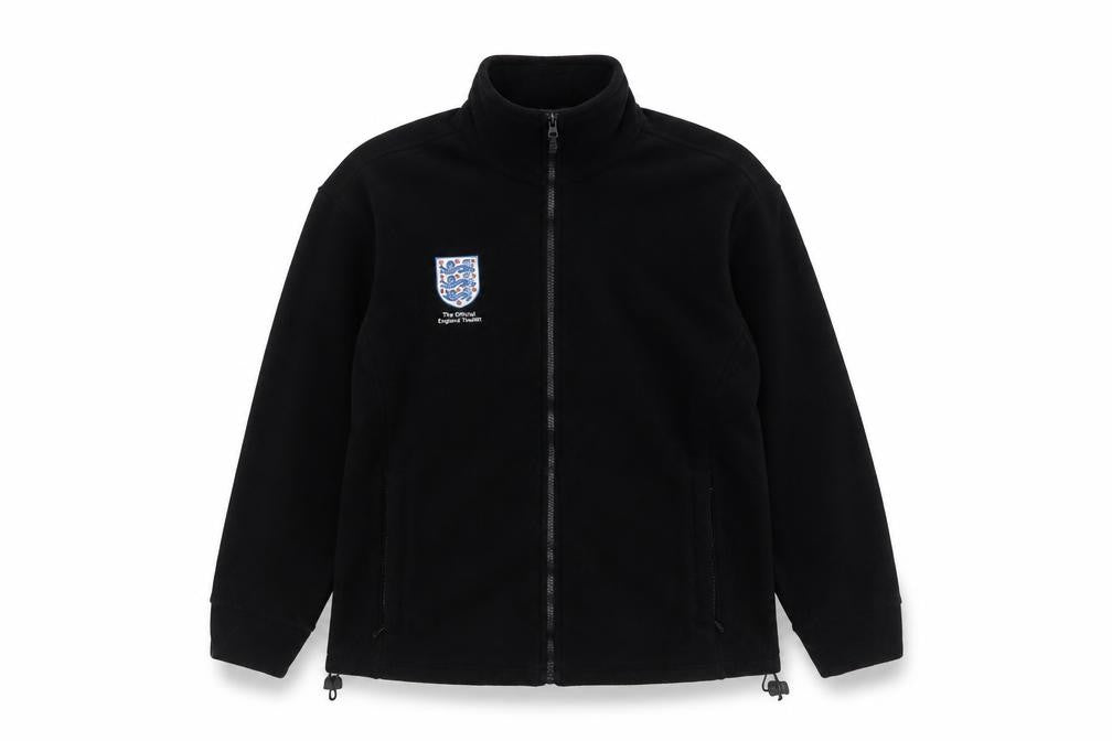 Designed to Endure Men's Black Fleece Jacket L Full Zip England Logo
