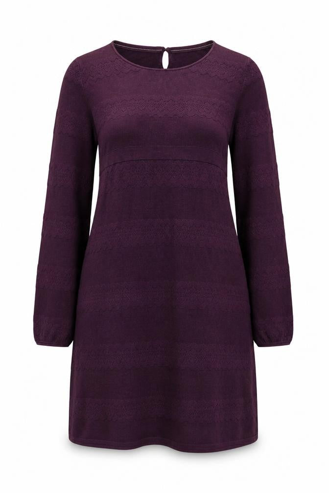 FatFace Womens Purple Cotton Knit Jumper Dress Size 12