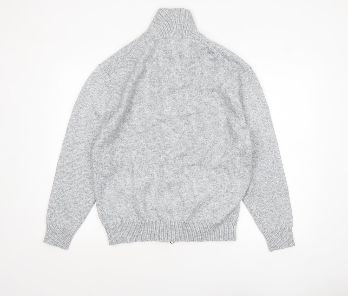 Primark Men’s Grey Full Zip Knit Jumper Medium High Neck