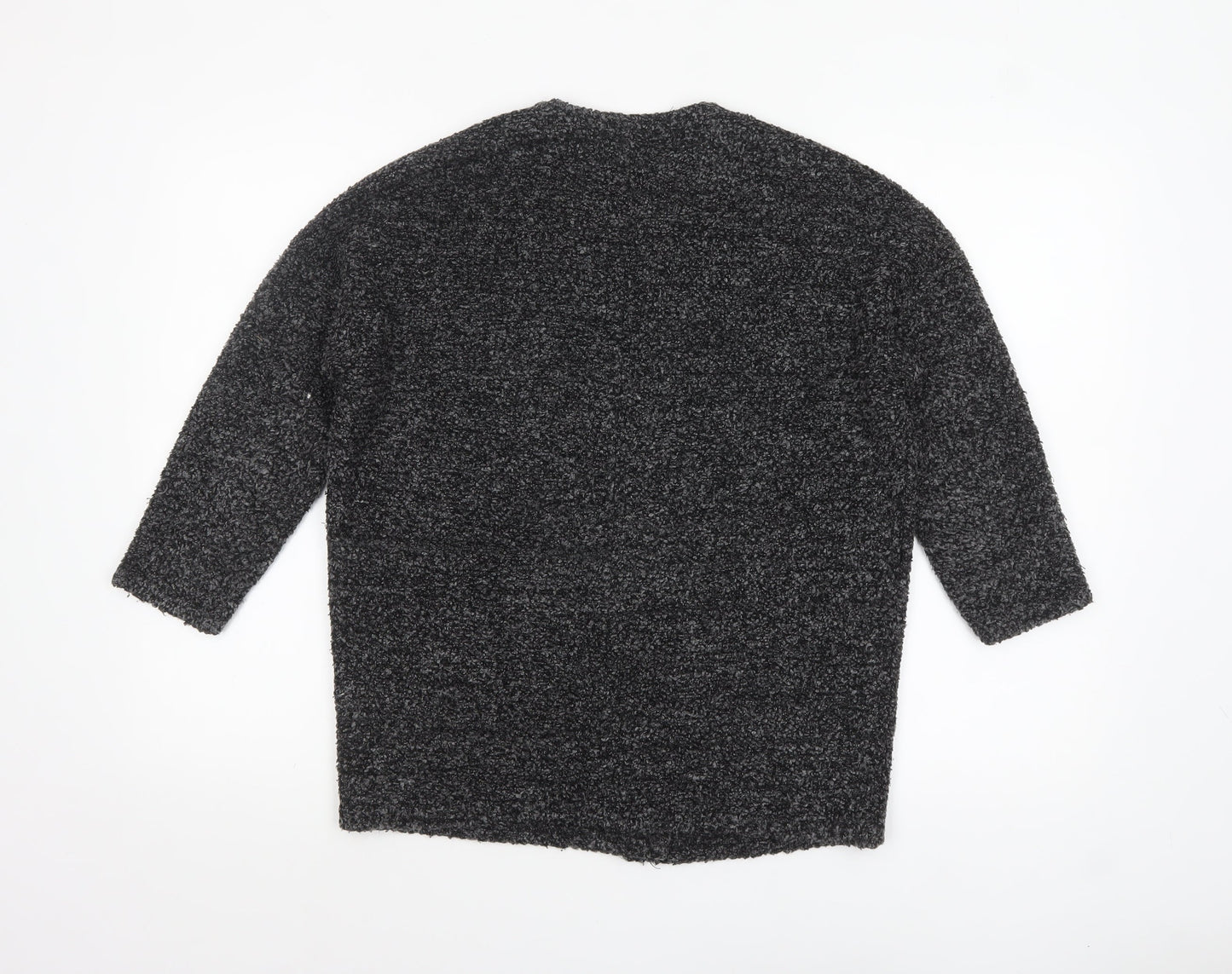 H&M Women’s Grey Chunky Knit Open Cardigan Size 8