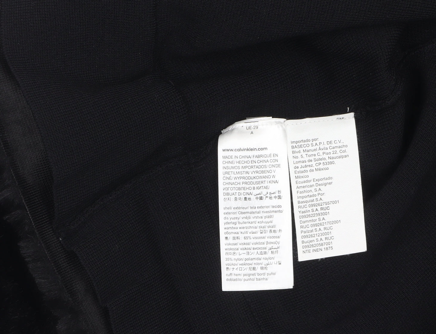Calvin Klein Women Black Fur Trim Knit Cardigan M
