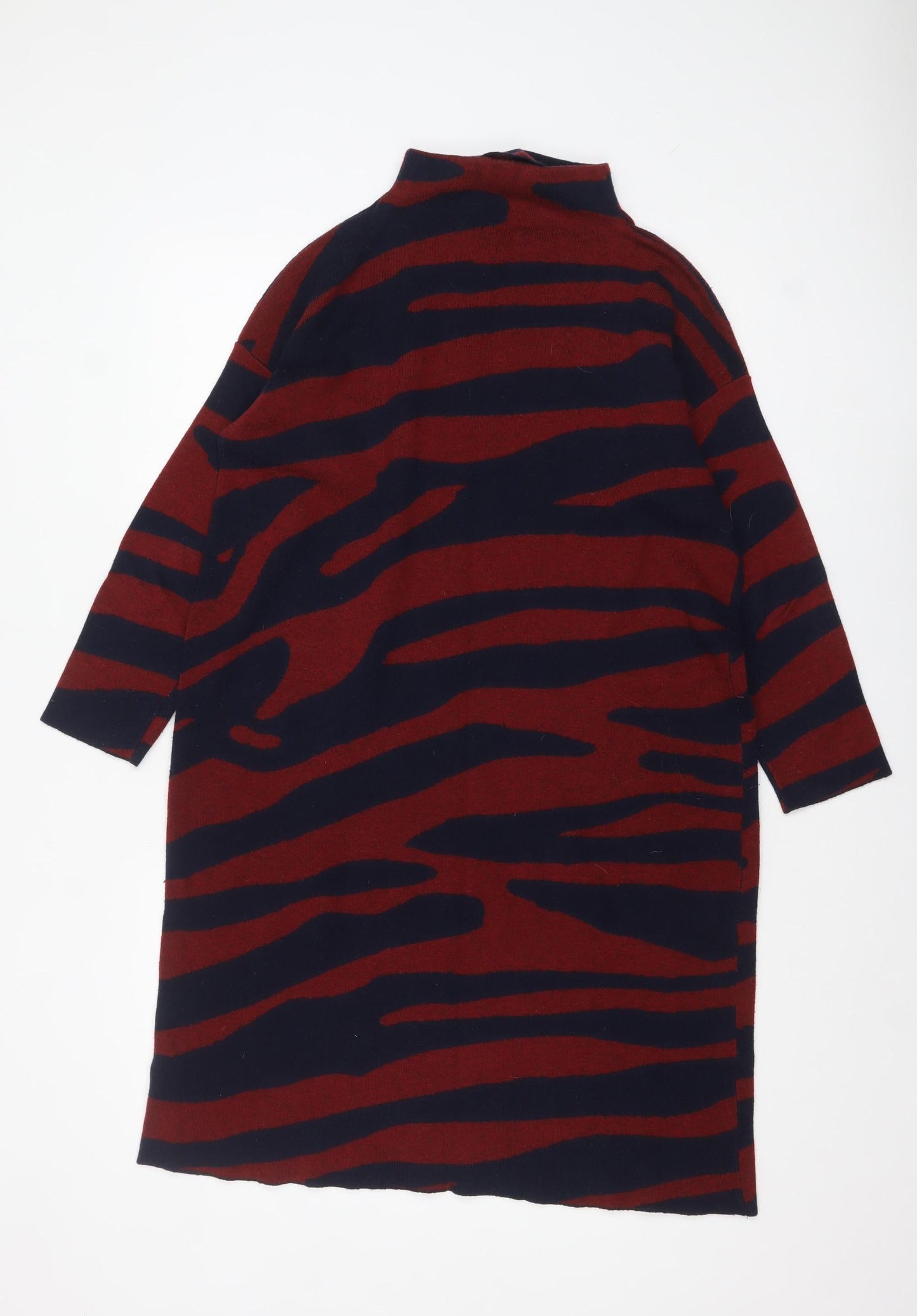 Monsoon Women Multicoloured Animal Print High Neck Knit Jumper L