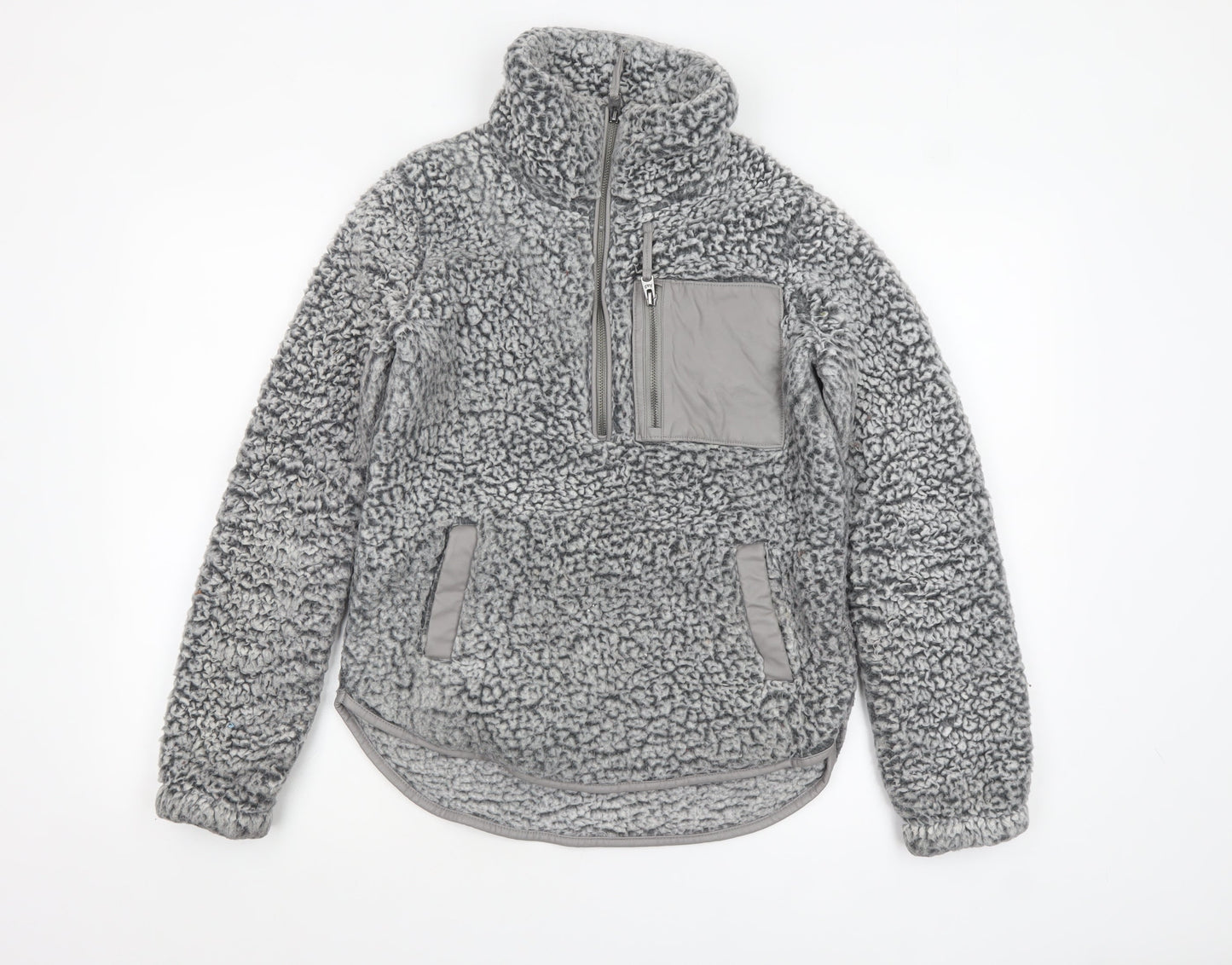 Abercrombie & Fitch Women's Grey Fleece 1/2 Zip Pullover Sweatshirt XXS