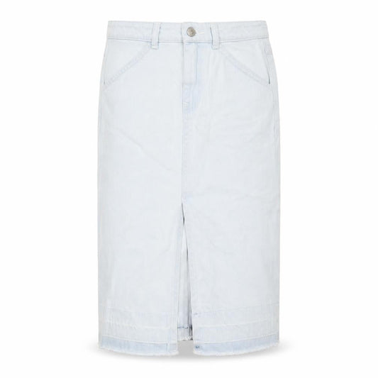 Marks and Spencer Girls Light Blue Denim Knee Length Straight Skirt 9-10 Years