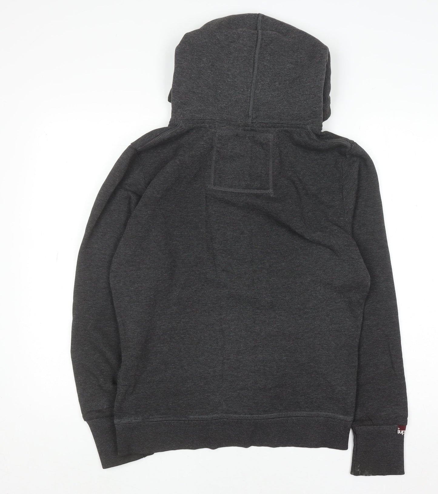 Superdry Women's Dark Grey Pullover Hoodie Size XL Cotton Blend