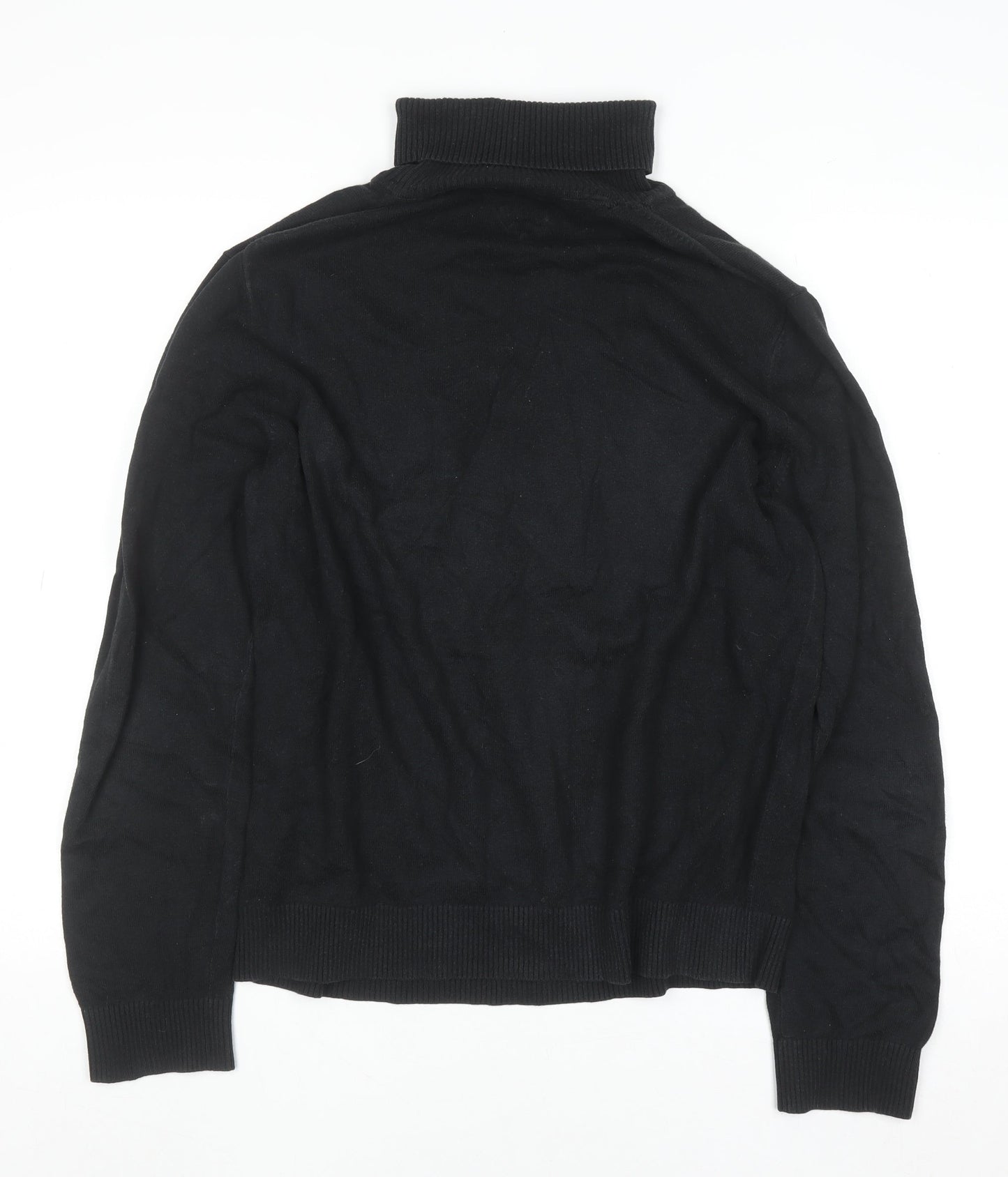 Tommy Hilfiger Men's Black Roll Neck Cotton Cashmere Jumper M