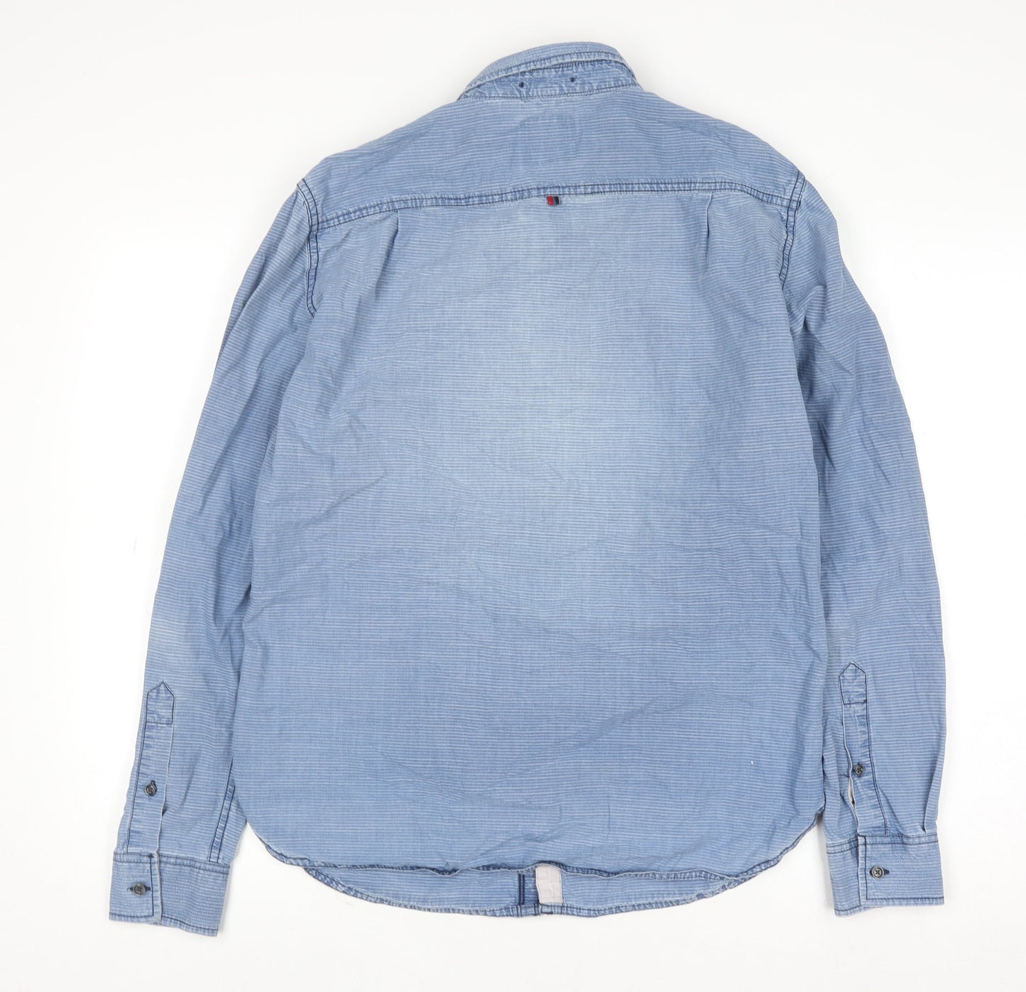 Superdry Men's Blue Regular Fit Long Sleeve Button-Down Oxford Shirt M
