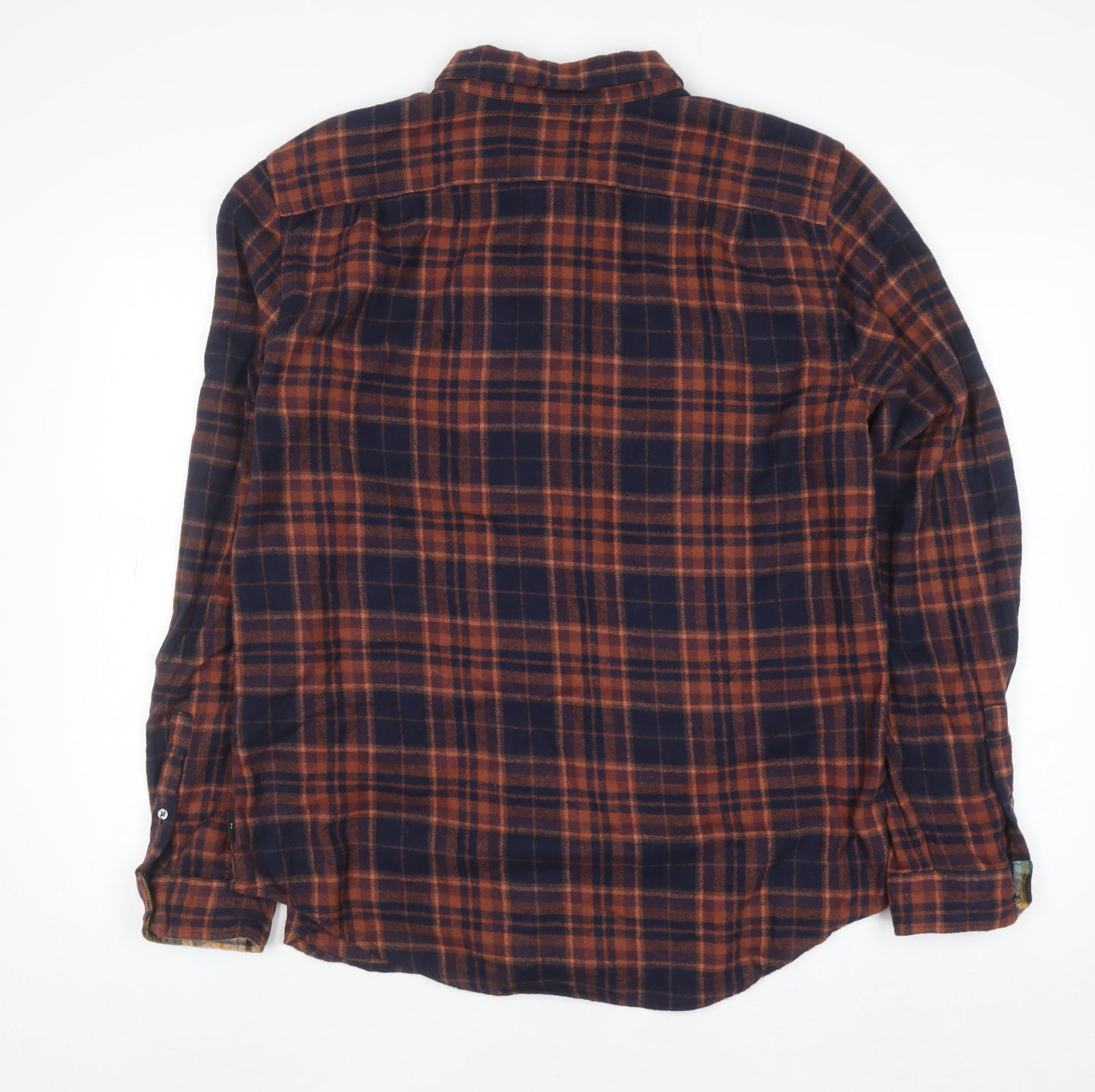 Paul Smith Men’s Brown Checked Flannel Long Sleeve Button-Up Shirt 2XL