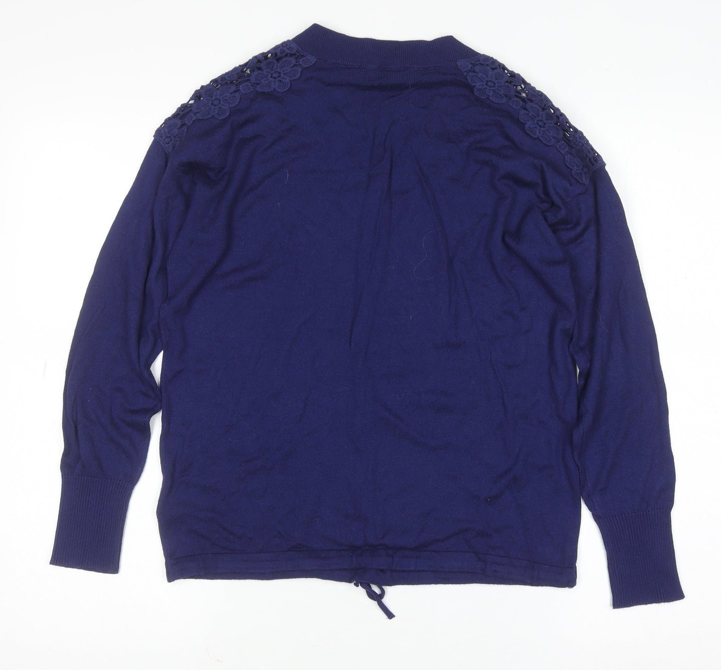 Marks and Spencer Women's Blue V-Neck Knit Jumper Size M