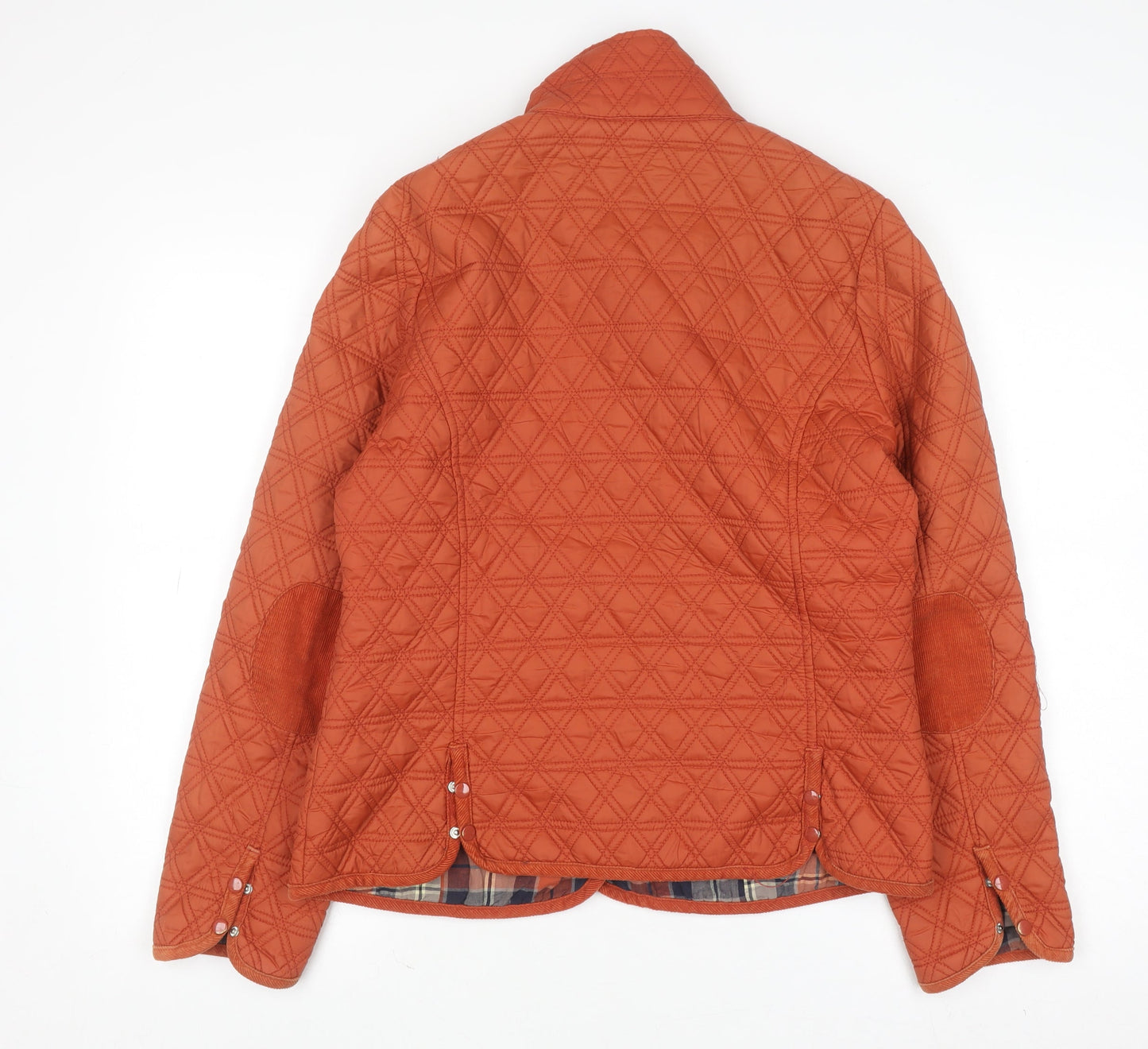Denim Co Women’s Orange Quilted Jacket Size 14 Casual Mid-Length