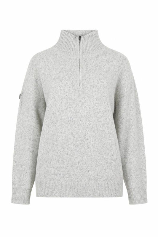 Superdry Women’s Grey Wool Blend 1/4 Zip High Neck Jumper Size L
