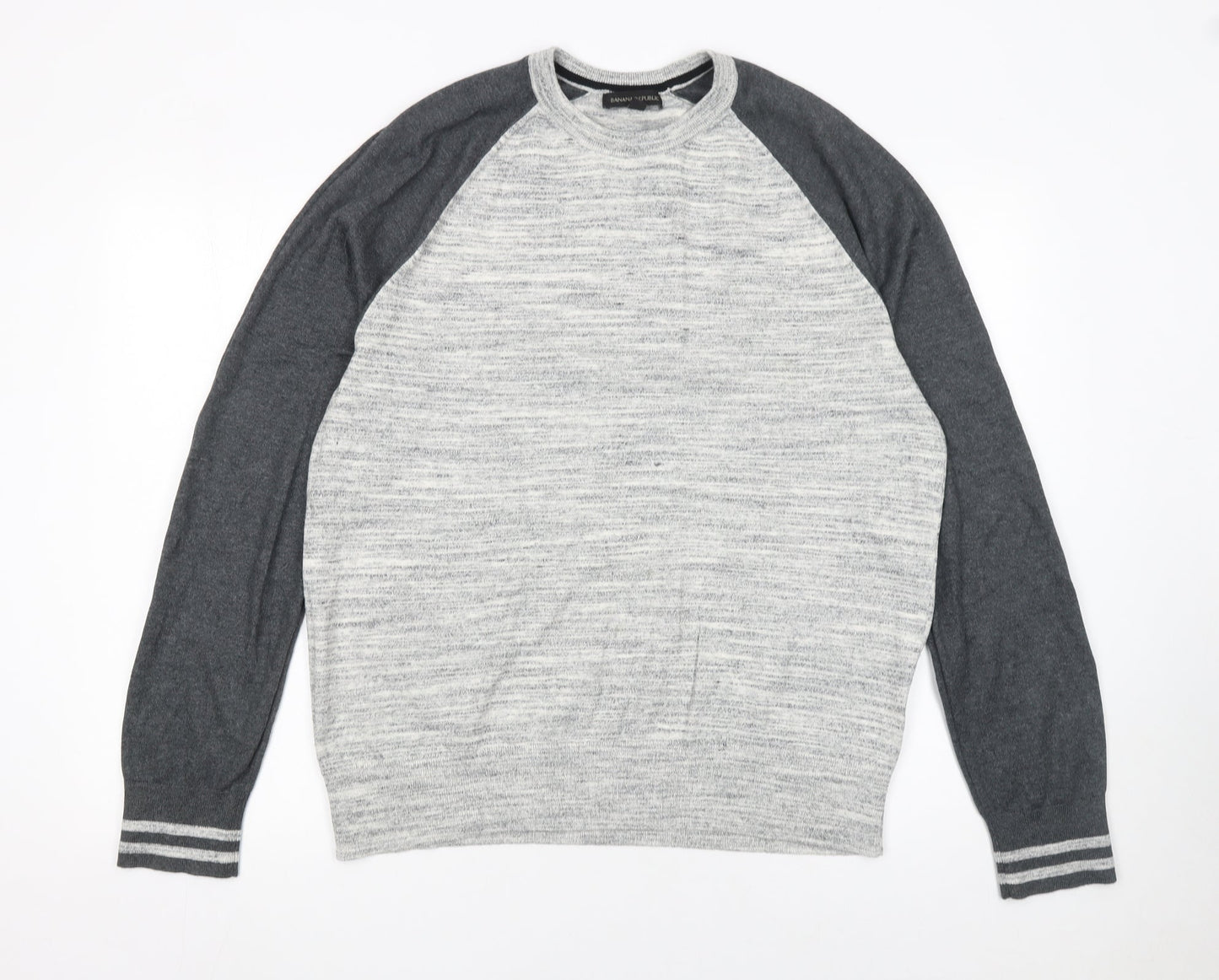 Banana Republic Men's Grey Cotton Crew Neck Pullover Jumper L
