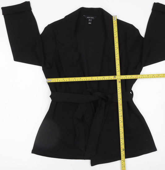 New Look Women's Black Belted Suit Jacket UK 10 Polyester Blend