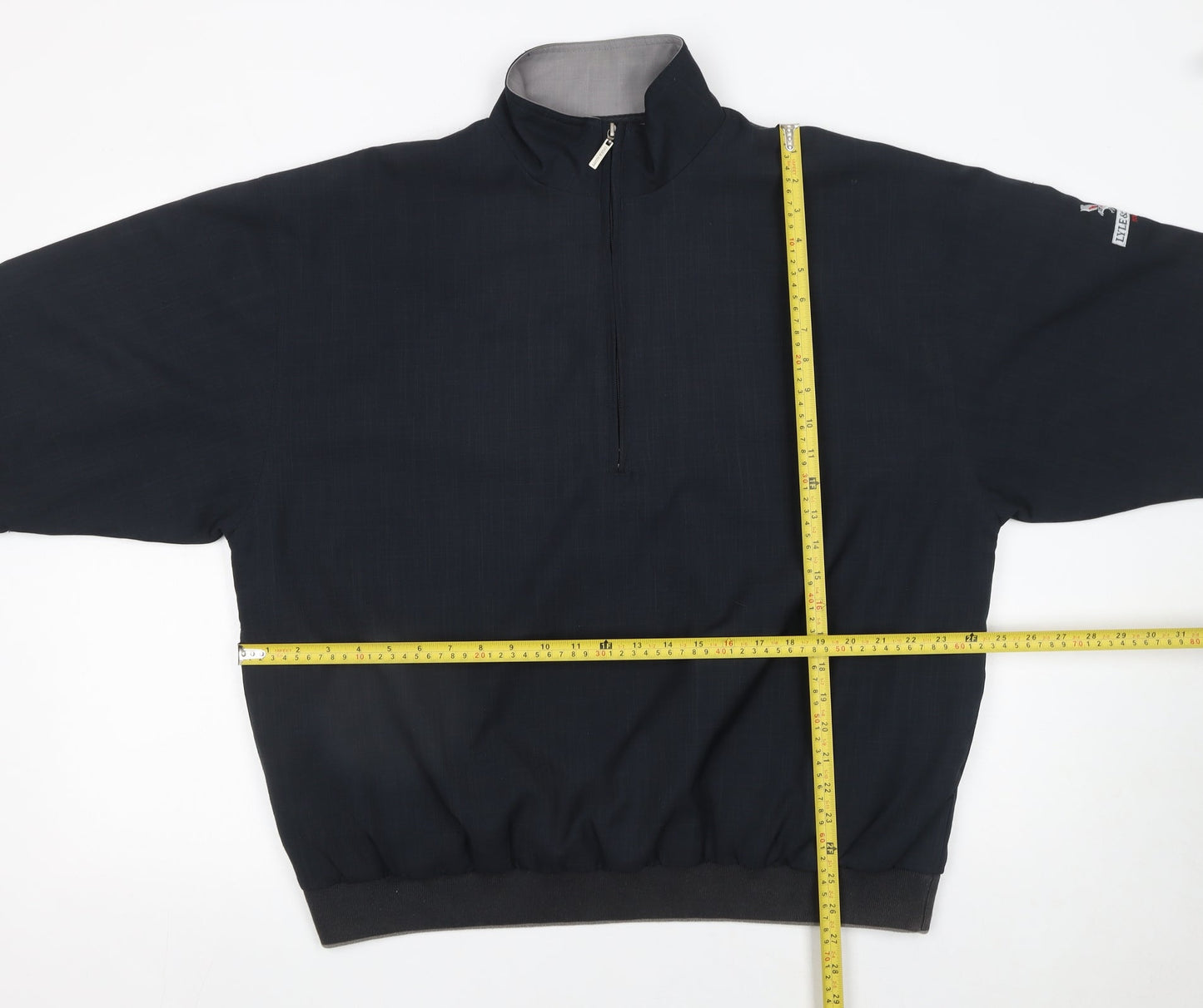 Lyle & Scott Tour Men's Black L Short Sleeve 1/2 Zip Golf Sweatshirt