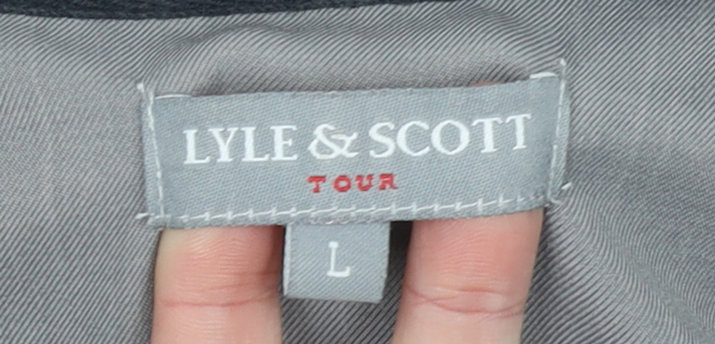 Lyle & Scott Tour Men's Black L Short Sleeve 1/2 Zip Golf Sweatshirt