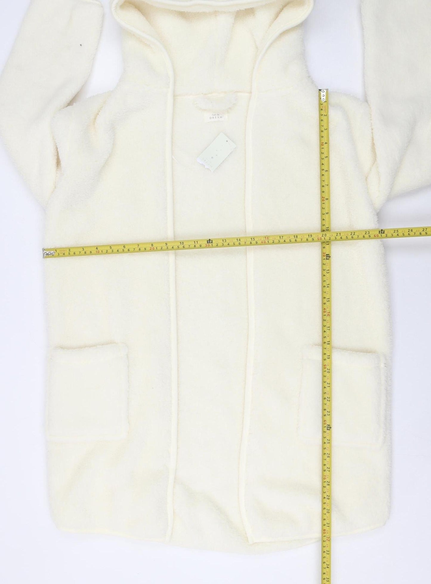 Matalan Women Ivory Fleece Hooded Robe Small Winter Nightwear