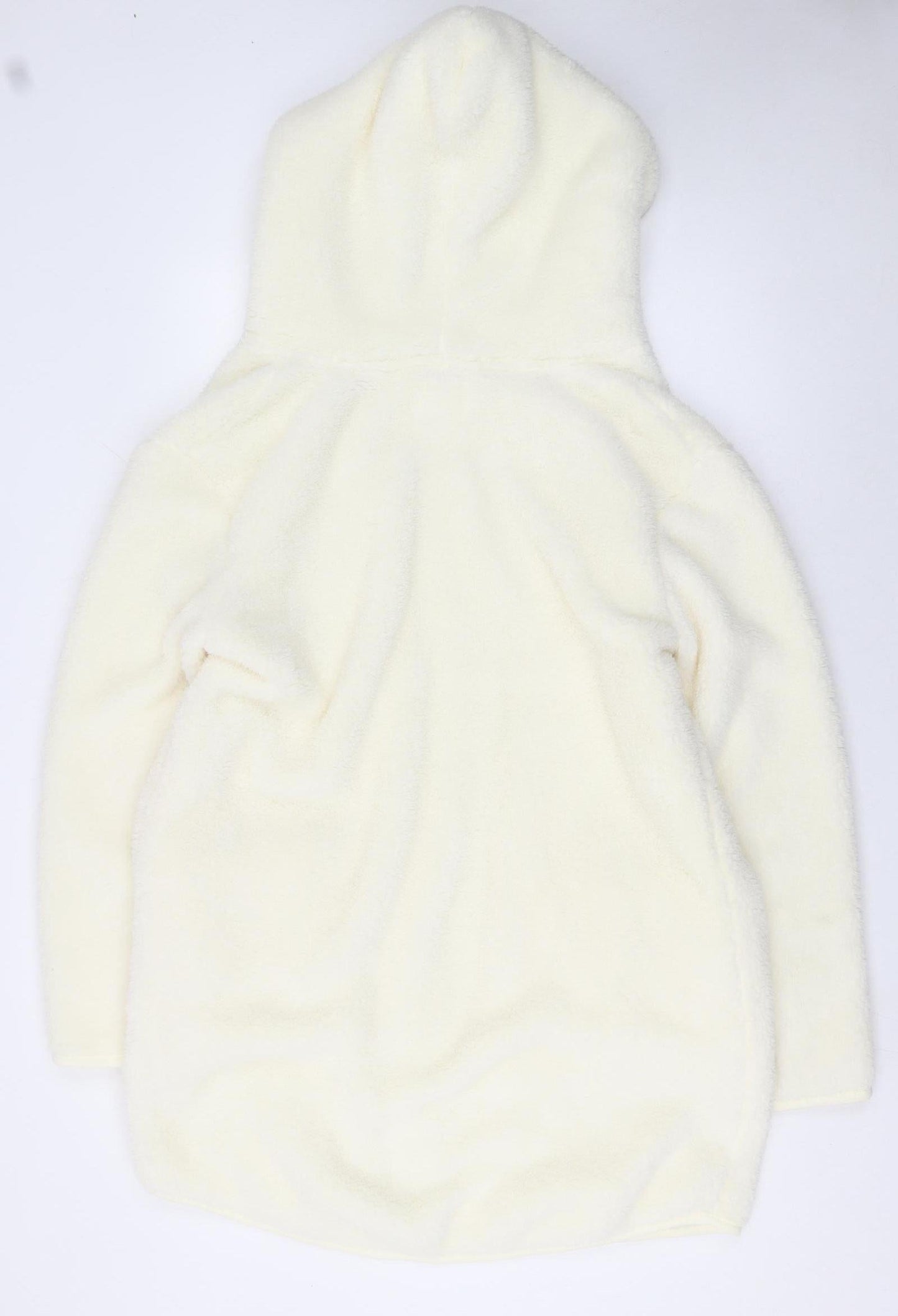 Matalan Women Ivory Fleece Hooded Robe Small Winter Nightwear