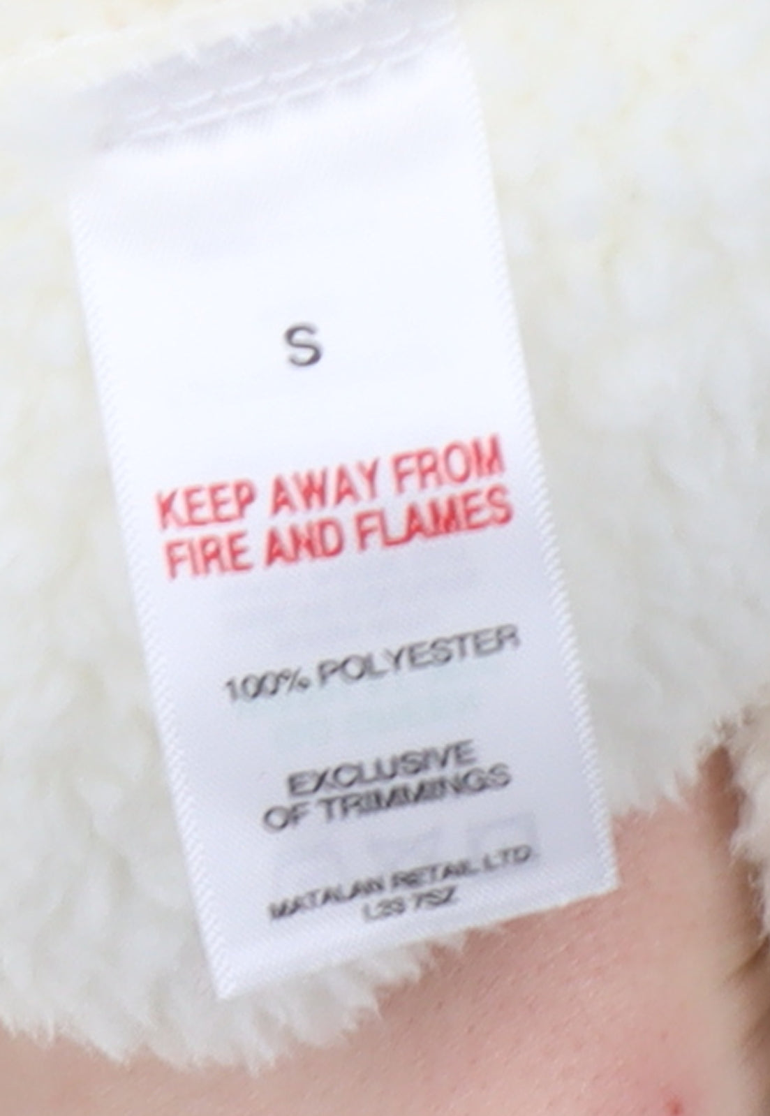 Matalan Women Ivory Fleece Hooded Robe Small Winter Nightwear