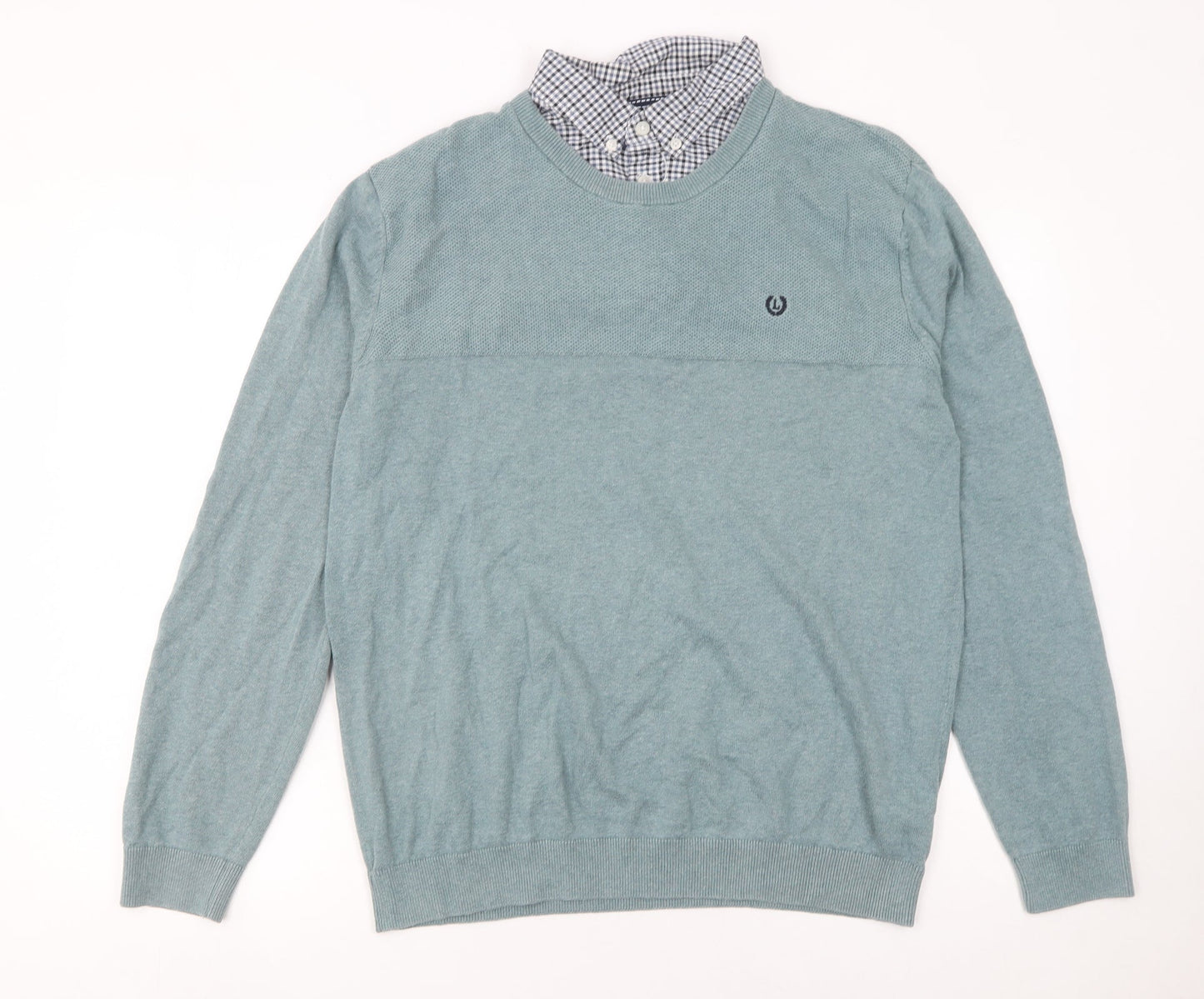 Matalan Men's Green Cotton Crew Neck Jumper L