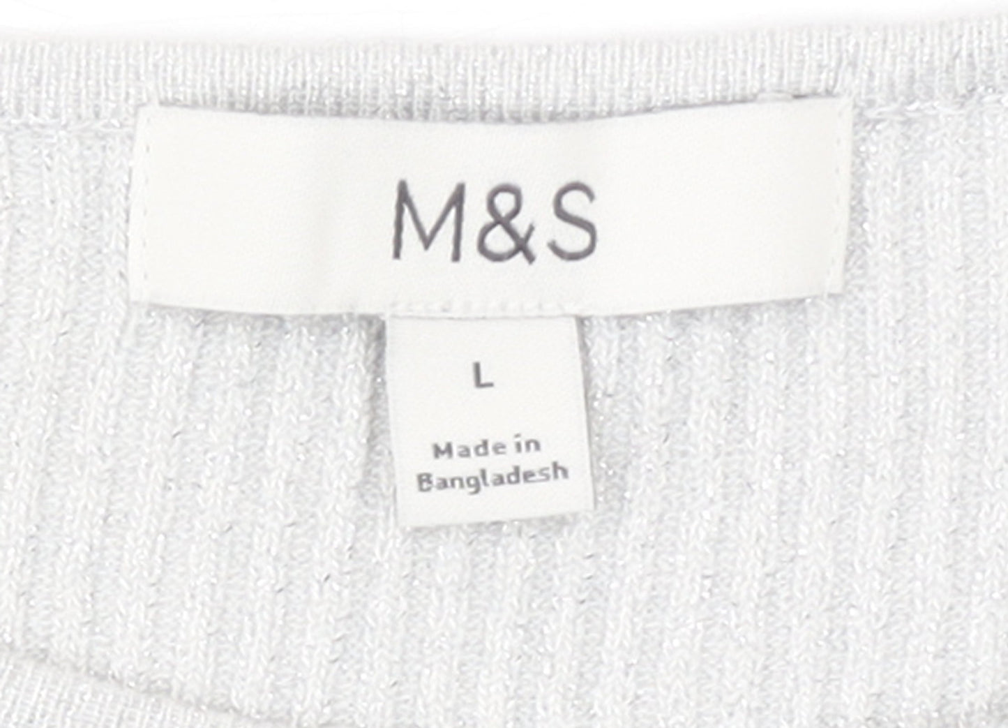 Marks and Spencer Womens Grey Knit Tank Top L Lightweight Viscose Blend