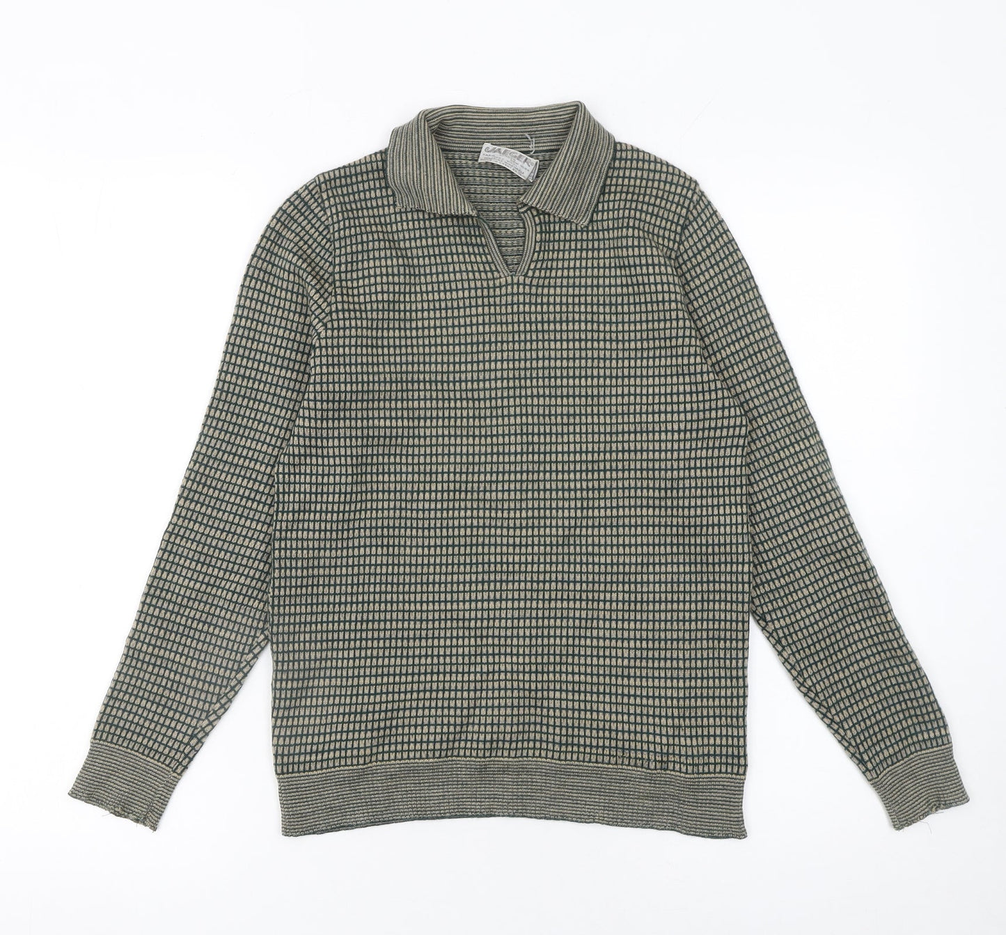 Jaeger Womens Green Collared Wool Pullover Jumper Size 10