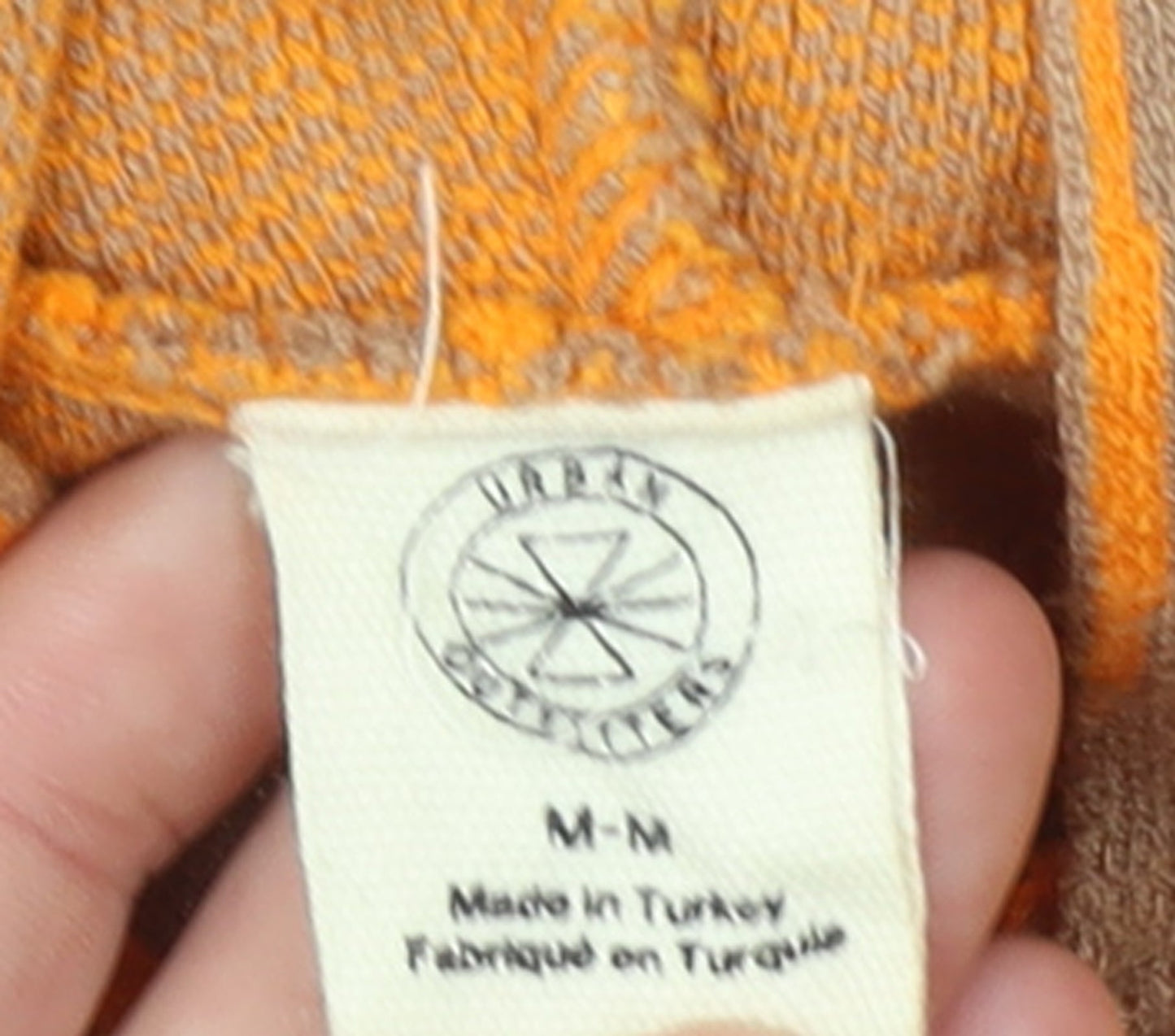 Urban Outfitters Women’s Orange Geometric Hooded Full Zip Jumper Size M