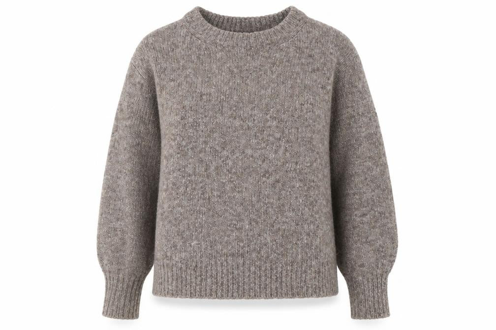 Marks and Spencer Women Beige Knit Crew Neck Pullover Jumper M