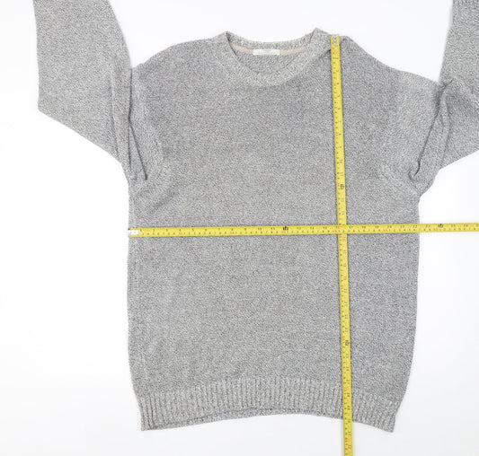 Marks and Spencer Mens Grey Cotton Linen Crew Neck Jumper L