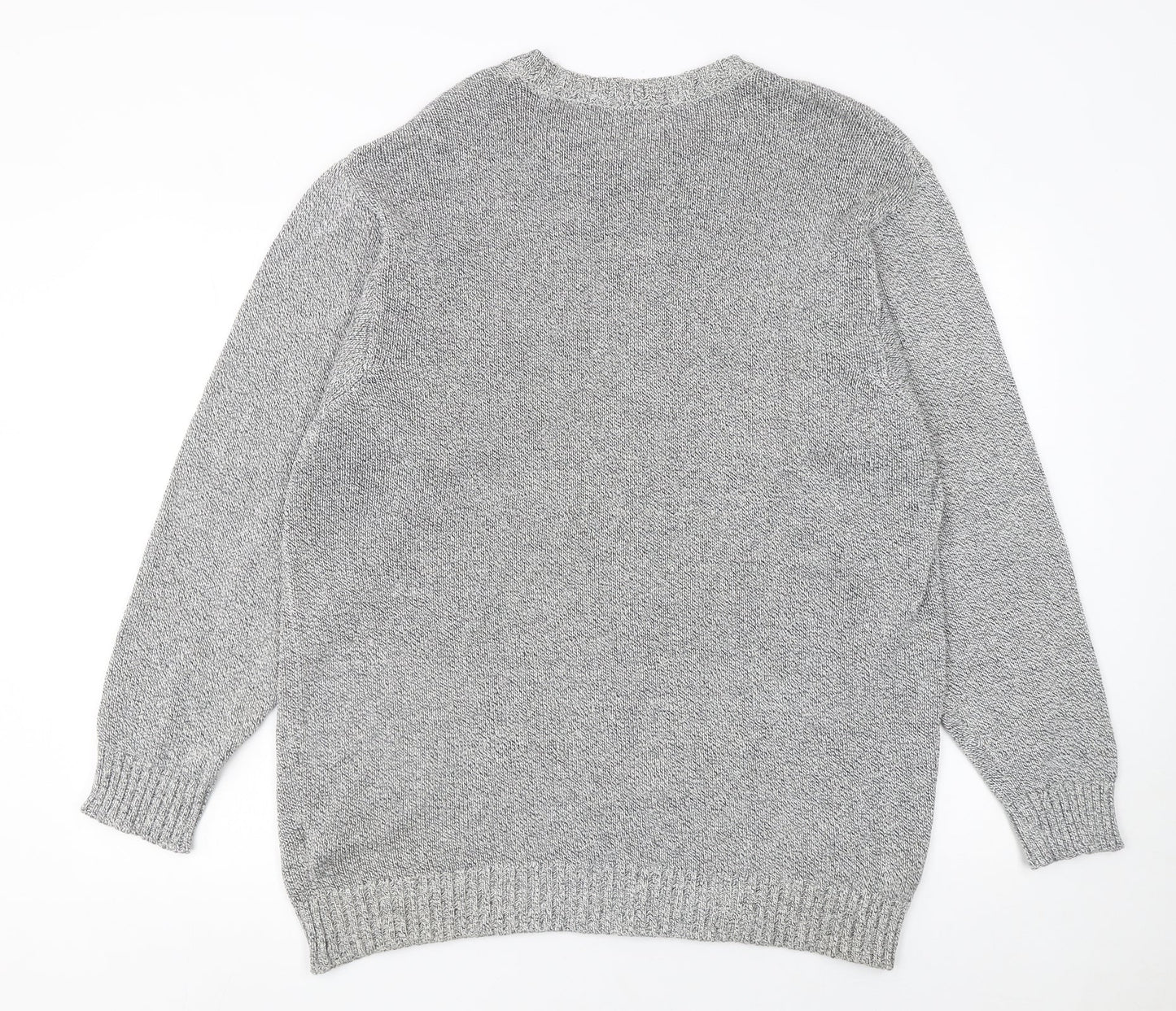Marks and Spencer Mens Grey Cotton Linen Crew Neck Jumper L