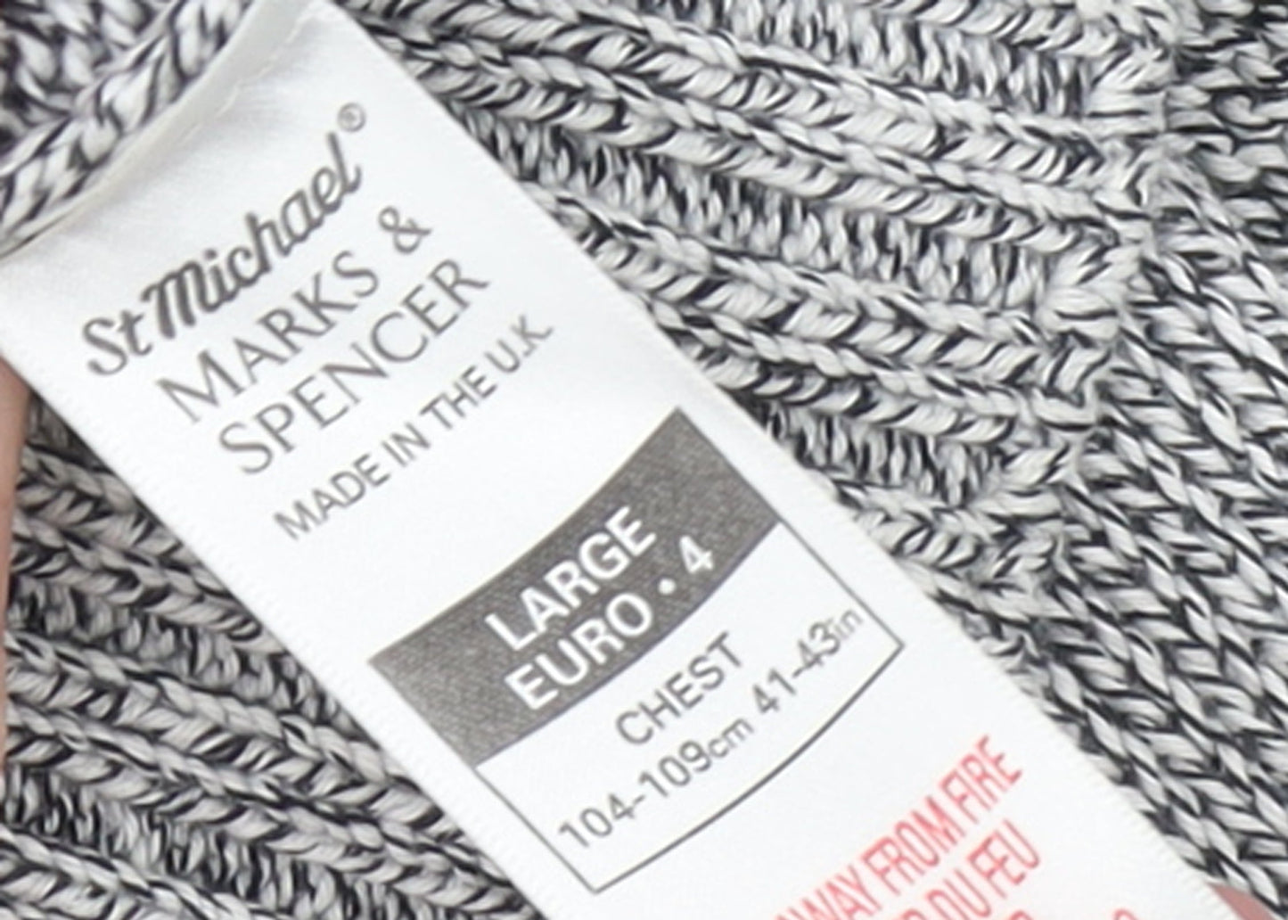 Marks and Spencer Mens Grey Cotton Linen Crew Neck Jumper L