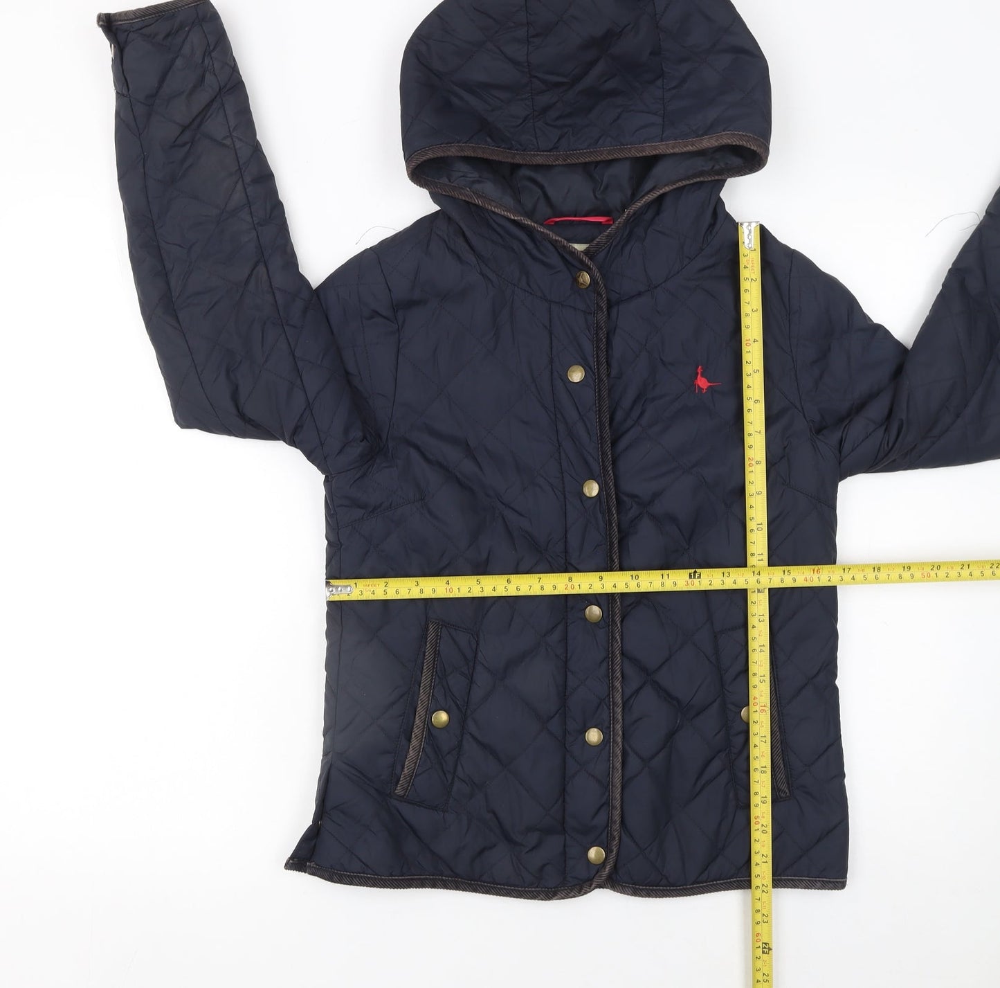 Jack Wills Women's Blue Quilted Hooded Jacket Size 8