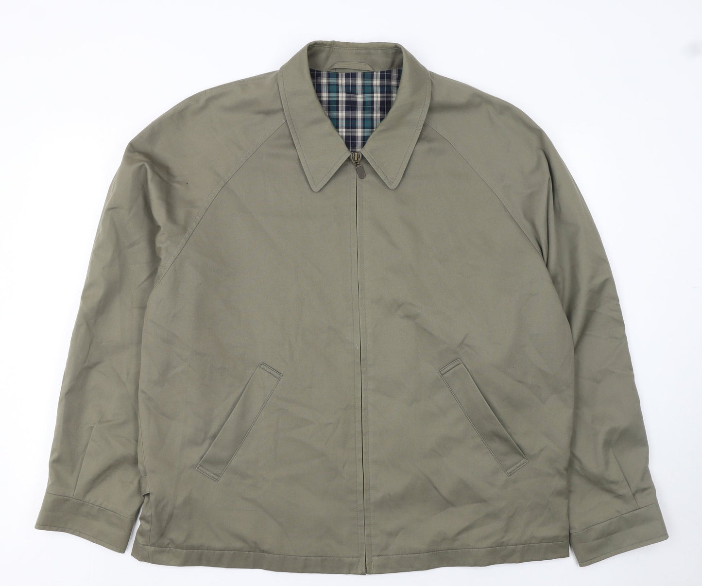 Marks and Spencer Men Beige Lined Zip Jacket L Classic Twill Cotton Blend