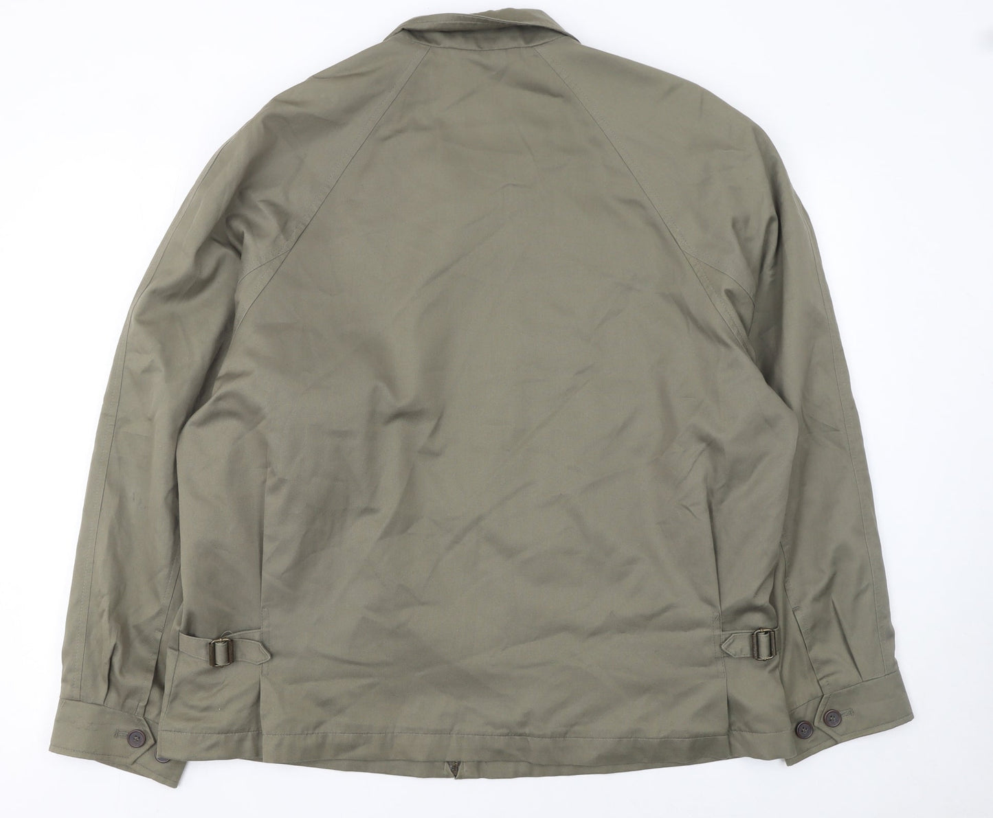 Marks and Spencer Men Beige Lined Zip Jacket L Classic Twill Cotton Blend