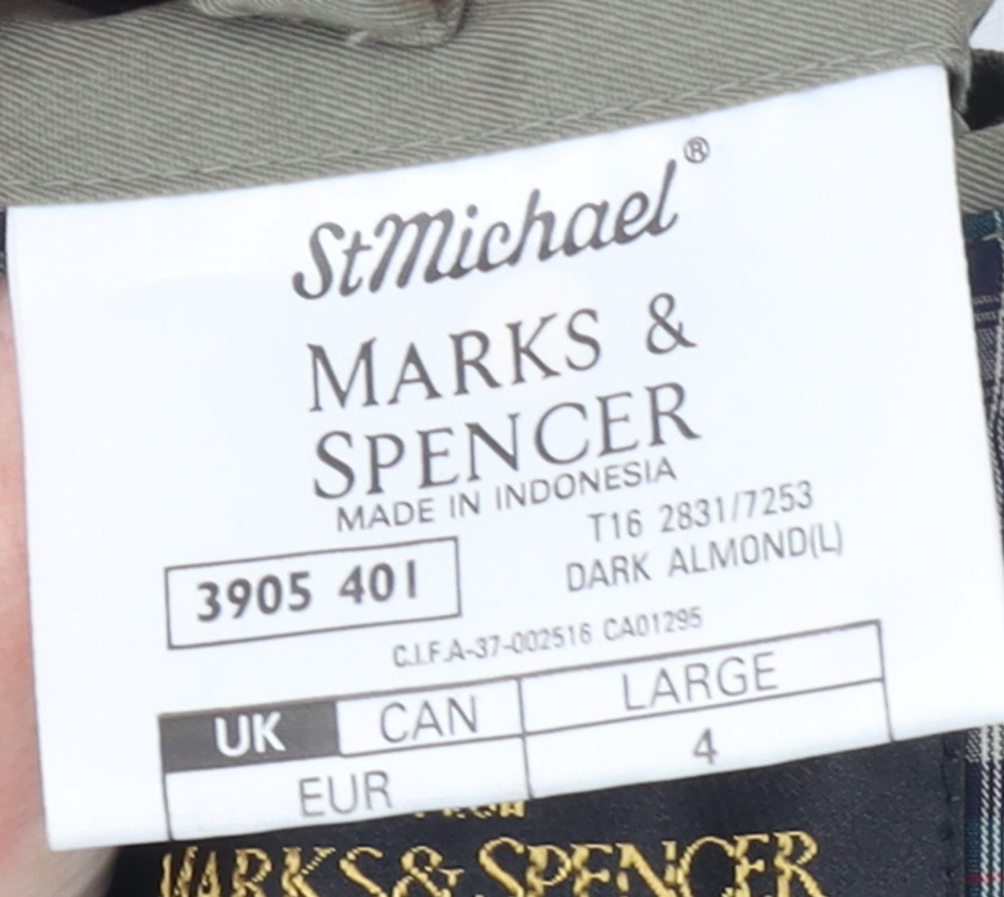 Marks and Spencer Men Beige Lined Zip Jacket L Classic Twill Cotton Blend