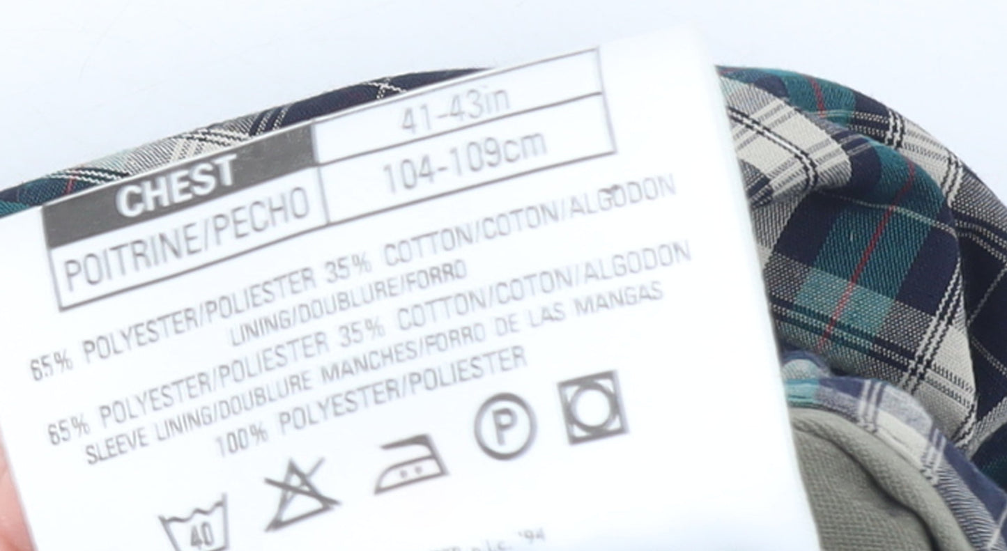 Marks and Spencer Men Beige Lined Zip Jacket L Classic Twill Cotton Blend