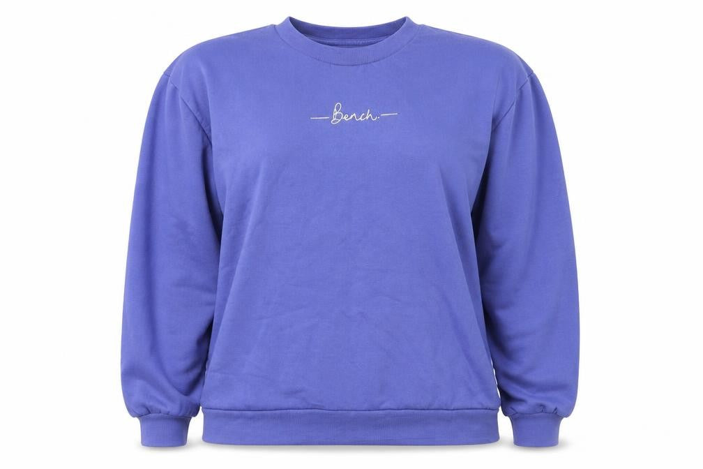 Bench Women Blue Logo Pullover Sweatshirt UK 12 Cotton Blend