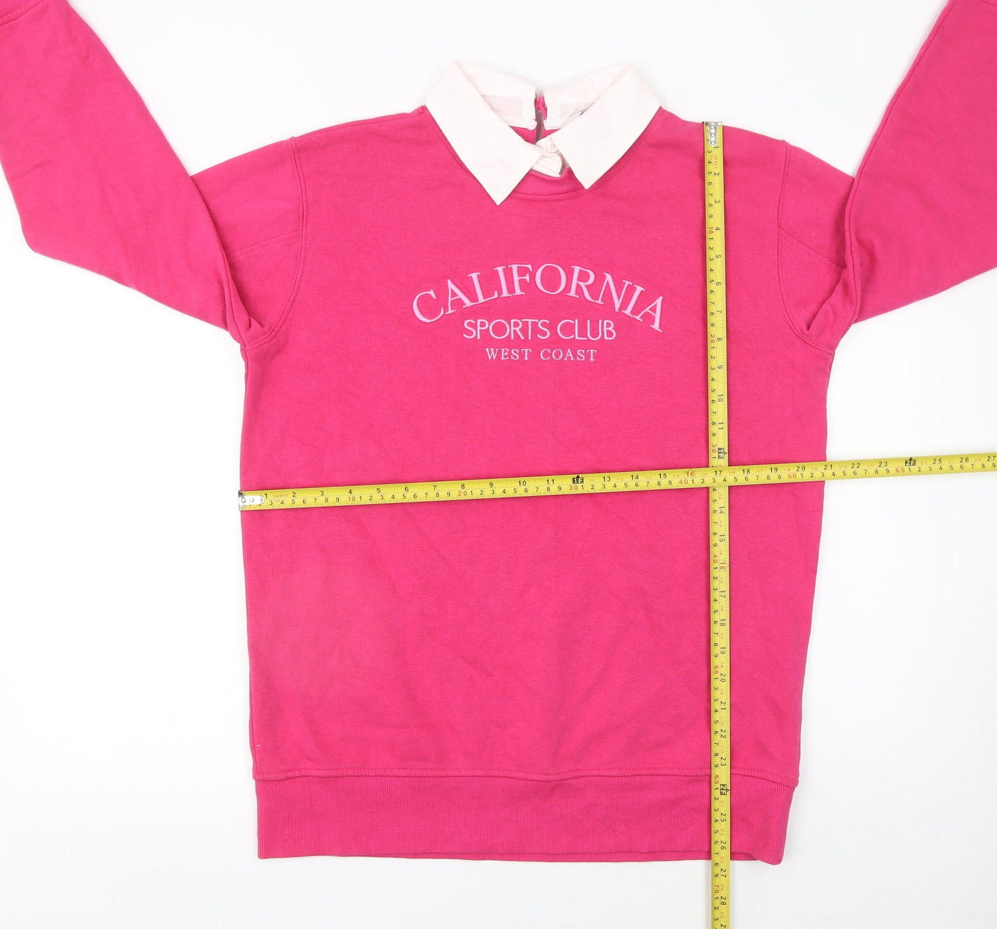 Tu Women Pink Crew Neck Pullover Sweatshirt M California Print