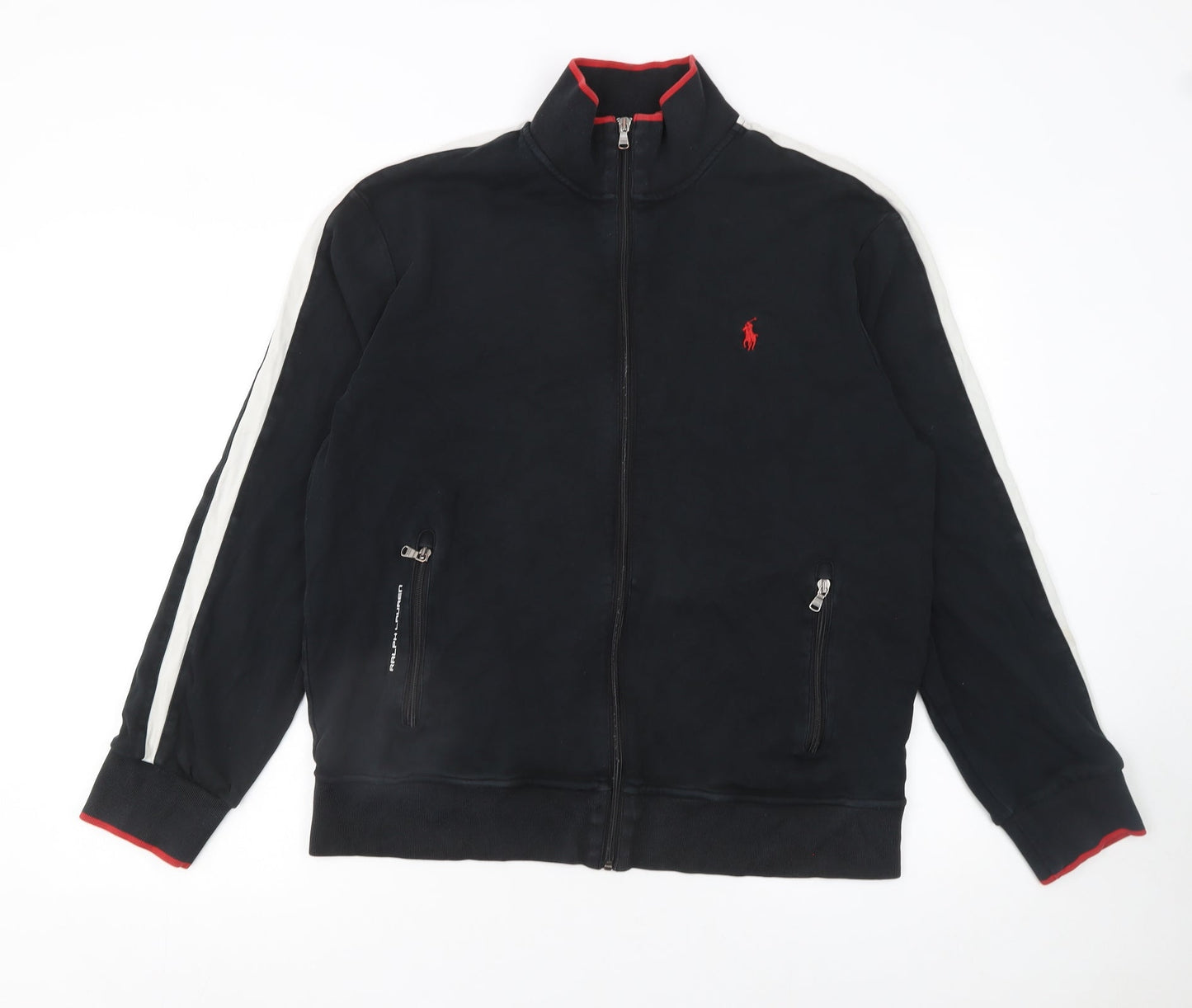 Ralph Lauren Men's Black L Track Jacket Cotton Full Zip