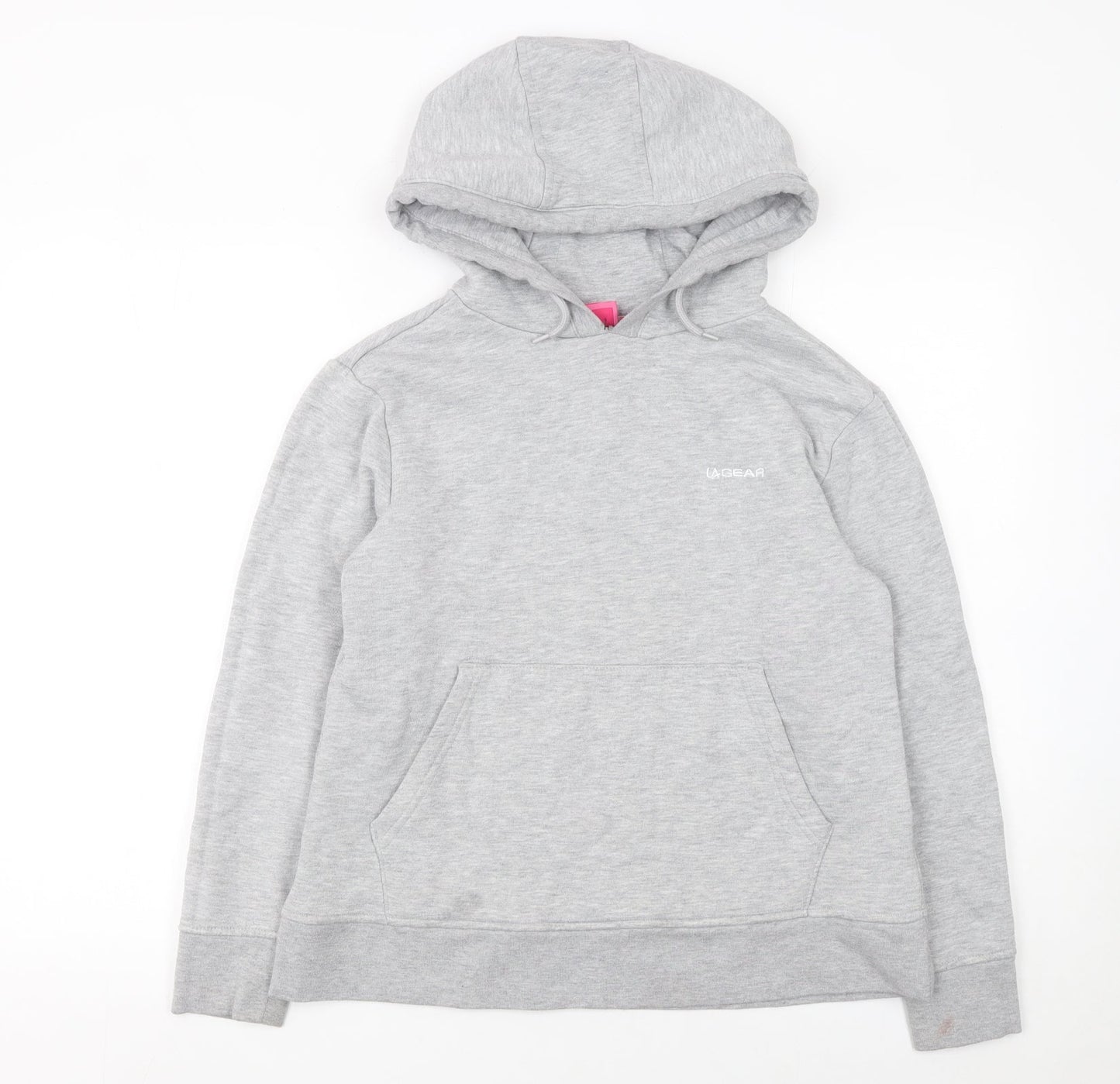 LA Gear Women Grey Hoodie UK 12 Pullover Hooded Sweatshirt