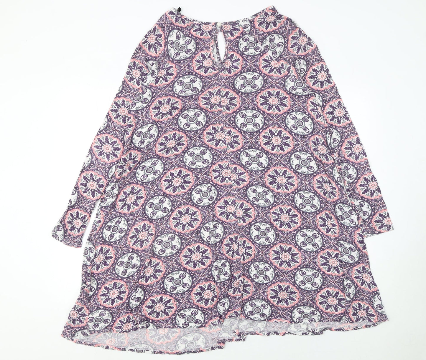 Simply Be Women’s Multicoloured Size 14 Shift Dress Long Sleeve