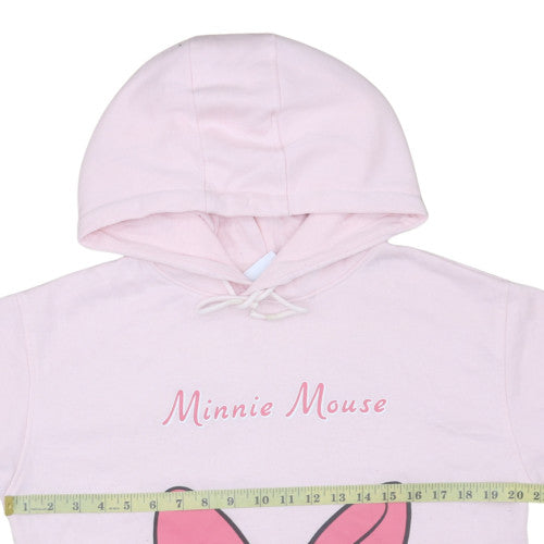 Disney Primark Women Pink Minnie Mouse Pullover Hoodie Size 10/12