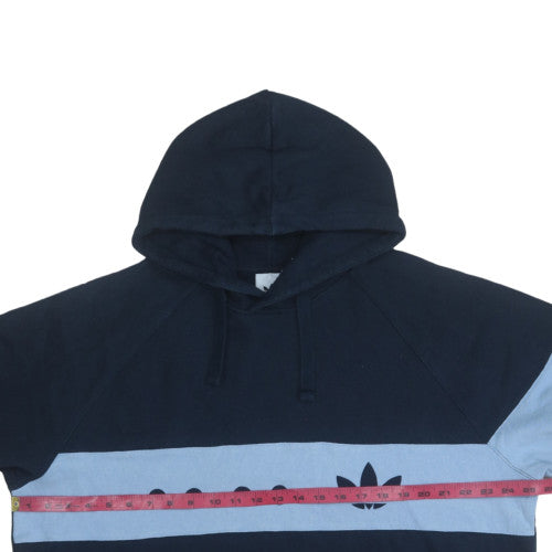 Adidas Men's Blue XL Pullover Hoodie with Logo Graphic Fleece