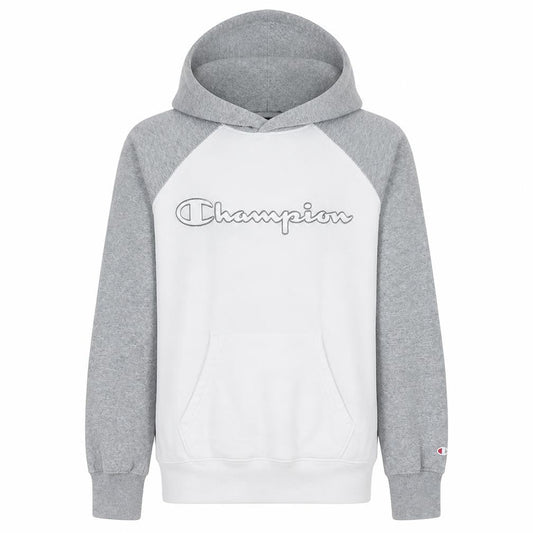 Champion Men's Grey White XS Pullover Hoodie with Logo