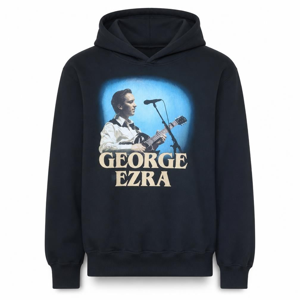 Stedman Unisex Black George Ezra Pullover Hoodie Size S