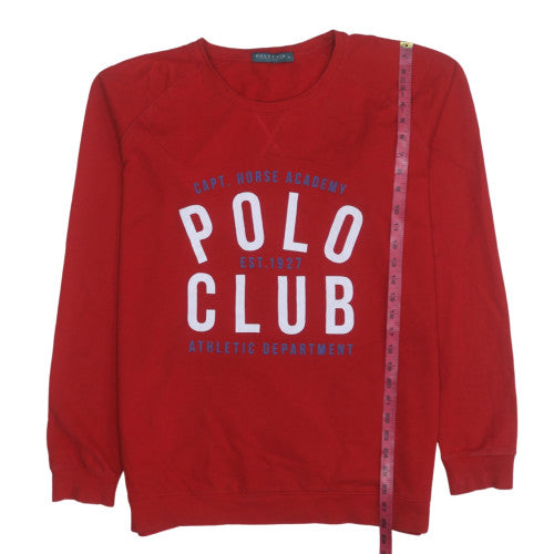 Polo Club Men's Red XL Crew Neck Pullover Cotton Sweatshirt