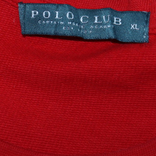 Polo Club Men's Red XL Crew Neck Pullover Cotton Sweatshirt