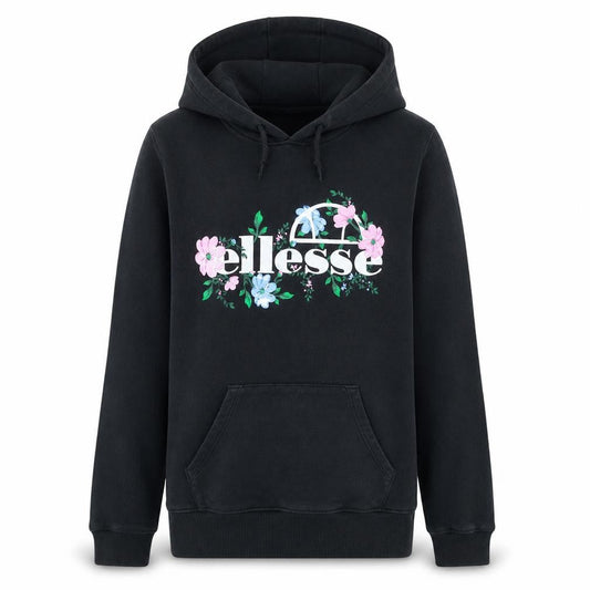 Ellesse Girls Black Floral Logo Hoodie 13-14 Years Pullover Fleece