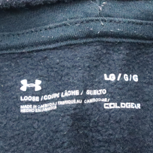 Under Armour Men's Black Pullover Hoodie Size L Loose Fit ColdGear