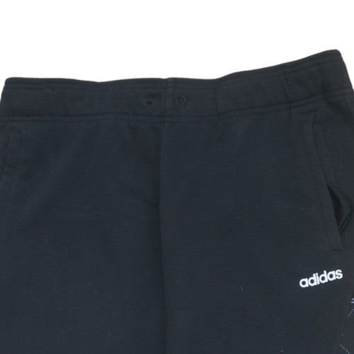 Adidas Womens Black Jogger Trousers Size M Regular Fit Sportswear
