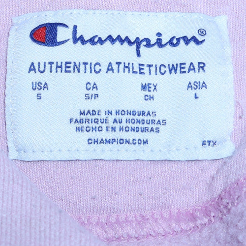 Champion Womens Lilac Pullover Hoodie Size S Cotton Blend Logo